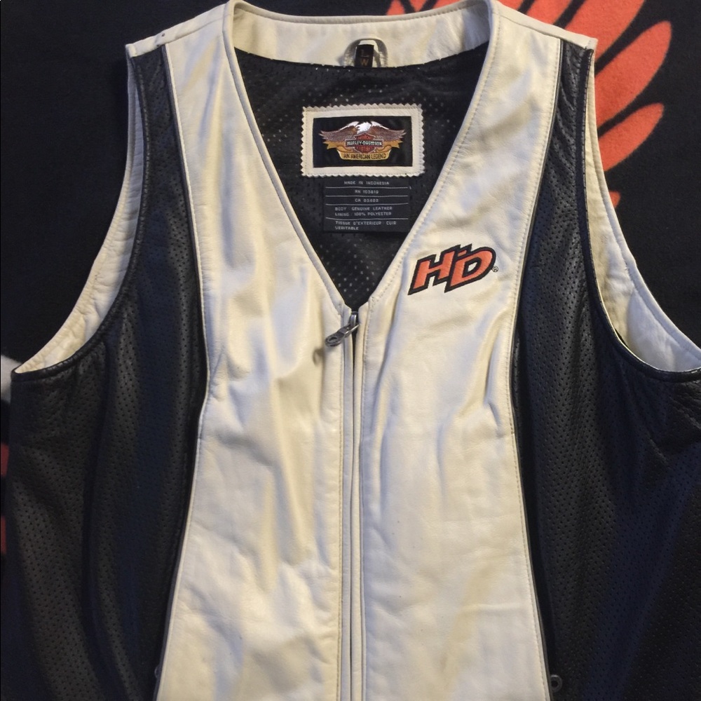 Leather Harley Davidson vest.